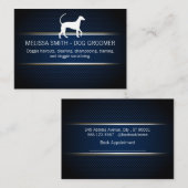 Carte De Rendez-vous Chien Groomer | Arrière - plan Blue Mesh (Devant / Derrière)