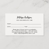 Carte De Rendez-vous Chien Groomer Labrador Chiot Animaux de compagnie (Dos)