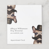 Carte De Rendez-vous Chien Groomer mignon Français Bulldog Folding (Extérieur déplié)
