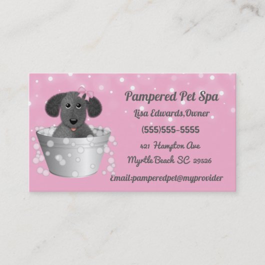 Carte De Rendez-vous Chien Grooming Chien Spa (Devant)