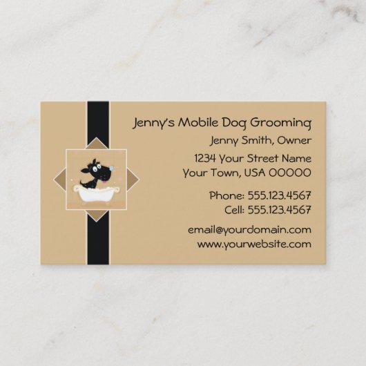 Carte De Rendez-vous Chien mignon dans la baignoire Animaux de compagni (Devant)