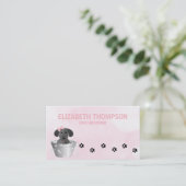 Carte De Rendez-vous Chien rose Grooming Chien Spa (Debout devant)