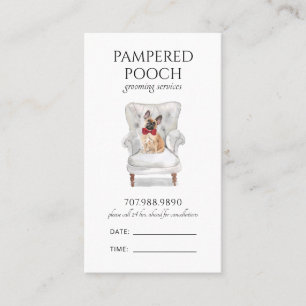 Carte De Rendez-vous Chien Spa Groomer Animal Sitter