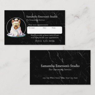 Carte De Rendez-vous Chien toilettant le marbre noir professionnel