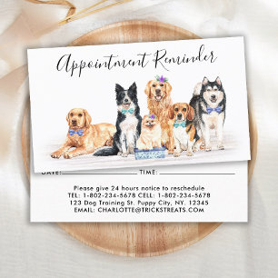 Carte De Rendez-vous Chiens adorables Chien Groomer Animaux de compagni
