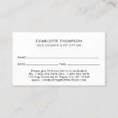 Carte De Rendez-vous Chiens adorables Chien Groomer Animaux de compagni (Dos)