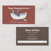 Carte De Rendez-vous Chiens de marionnettes de marionnettes dans une ca (Devant / Derrière)