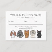 Carte de Rendez-vous Chiens Mignons Simples Blanc (Devant)