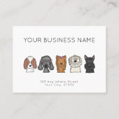 Carte de Rendez-vous Chiens Mignons Simples Blanc (Dos)