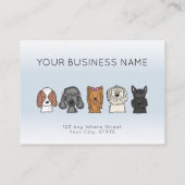 Carte de Rendez-Vous Chiots Mignons Bleu Clair (Dos)