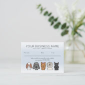 Carte de Rendez-Vous Chiots Mignons Bleu Clair (Debout devant)
