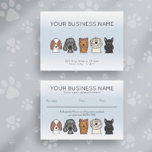 Carte de Rendez-Vous Chiots Mignons Bleu Clair