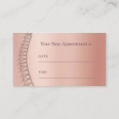 Carte De Rendez-vous Chiropractor Massage Therapy Rose Gold (Dos)