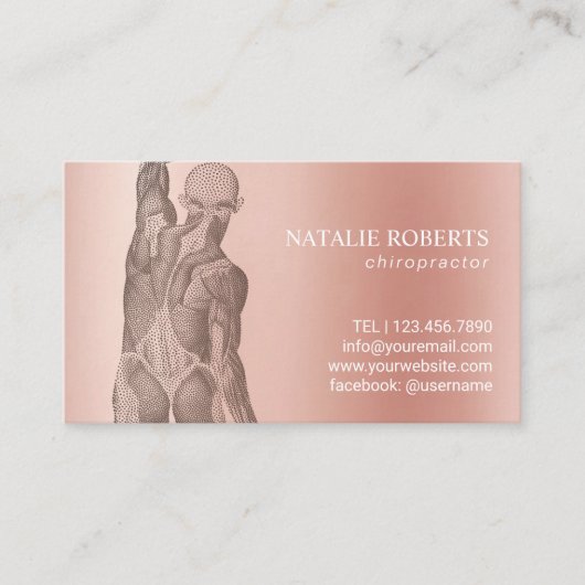 Carte De Rendez-vous Chiropractor Massage Therapy Rose Gold (Devant)
