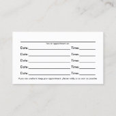 Carte De Rendez-vous Chiropraticien de la colonne vertébrale latérale N (Dos)