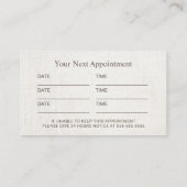 Carte De Rendez-vous Chiropraticien Massage Thérapie Plain Nomination (Dos)