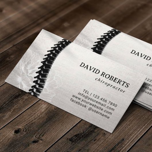 Carte De Rendez-vous Chiropratique Acupuncture Spine Nomination florale