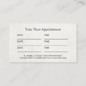 Carte De Rendez-vous Chiropratique Chiropraticien Nomination de la colo (Dos)