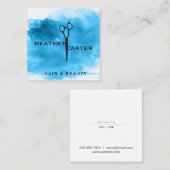 Carte De Rendez-vous cisaillement moderne | Aquarelle | Coiffeuse (Devant / Derrière)