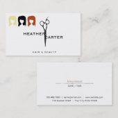 Carte De Rendez-vous Cisaillement moderne Blond Brunette rousse (Devant / Derrière)