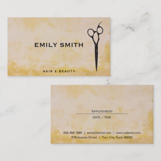 Carte De Rendez-vous cisaillement moderne | Coiffeuse (Devant / Derrière)