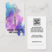 Carte De Rendez-vous Ciseaux | Aquarelle Arrière - plan artistique (Devant / Derrière)