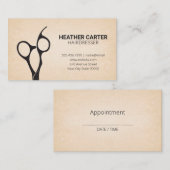 Carte De Rendez-vous Ciseaux de coiffeur (Devant / Derrière)
