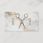 Carte De Rendez-vous Ciseaux de salon | Épingles de cheveux | Marbre (Devant)
