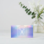Carte De Rendez-vous Ciseaux de salon | Holographique (Debout devant)