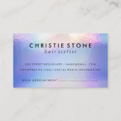 Carte De Rendez-vous Ciseaux de salon | Holographique (Dos)