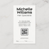 Carte De Rendez-vous Ciseaux de salon | Rayures métalliques (Dos)