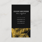 Carte De Rendez-vous Ciseaux de style Feuille d'or moderne (Dos)