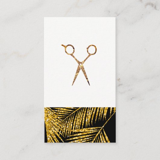 Carte De Rendez-vous Ciseaux de style Feuille d'or moderne (Devant)