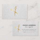 Carte De Rendez-vous Ciseaux en argent pour stylo cheveux | Barber Coif (Devant / Derrière)