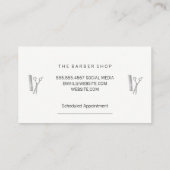 Carte De Rendez-vous Ciseaux en barbier | Bleu rouge (Dos)