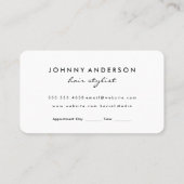 Carte De Rendez-vous Ciseaux Épingle à cheveux | Aquarelle noire (Dos)