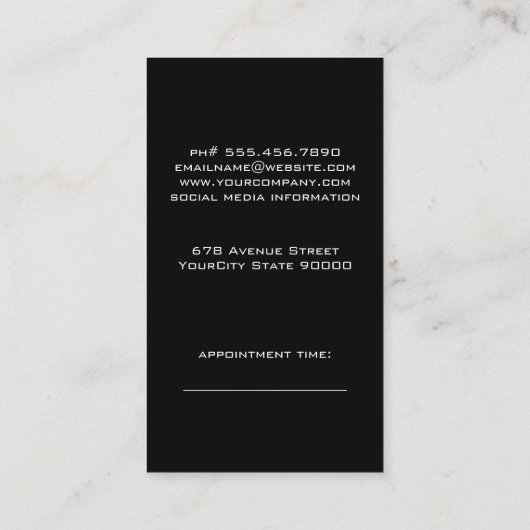 Carte De Rendez-vous Ciseaux et broches à cheveux (Dos)