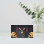 Carte De Rendez-vous Ciseaux et broches à cheveux | Cheveux d'or (Debout devant)