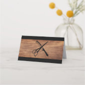 Carte De Rendez-vous Ciseaux et peigne | Bois (Devant)