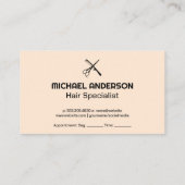 Carte De Rendez-vous Ciseaux et peigne | Bois (Dos)