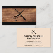 Carte De Rendez-vous Ciseaux et peigne | Bois (Devant / Derrière)