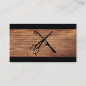 Carte De Rendez-vous Ciseaux et peigne | Bois (Devant)