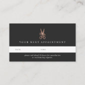 Carte De Rendez-vous Ciseaux floraux roses | Salon des cheveux (Devant)