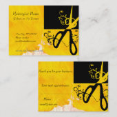 Carte De Rendez-vous Ciseaux magiques de coiffeur d'or noir chic d'art (Devant / Derrière)