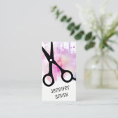 Carte De Rendez-vous ciseaux modernes chics de rose de coiffeur de (Debout devant)