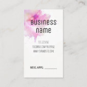 Carte De Rendez-vous ciseaux modernes chics de rose de coiffeur de (Dos)