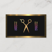 Carte De Rendez-vous Ciseaux modernes | Coiffures | Bordure métallique  (Devant)