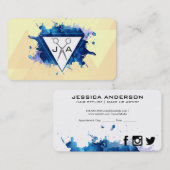 Carte De Rendez-vous Ciseaux | Monogramme | Coiffeur Moderne (Devant / Derrière)