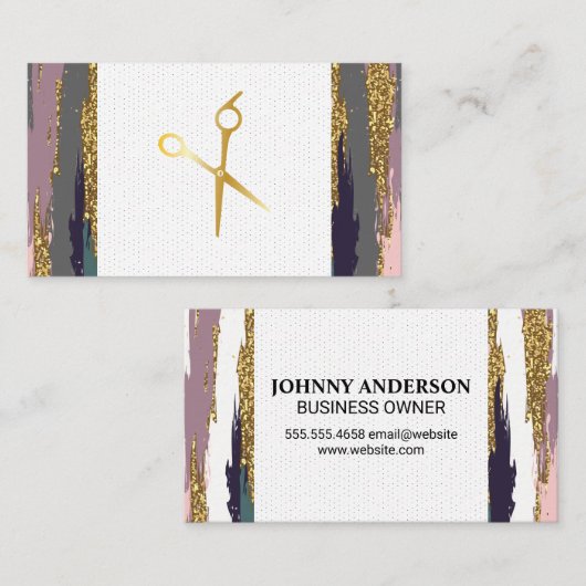 Carte De Rendez-vous Ciseaux | Style Boho Art Moderne (Devant / Derrière)