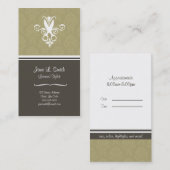 Carte De Rendez-vous Ciseaux verts de tapisserie (Devant / Derrière)